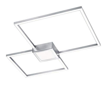 Trio Leuchten Hydra 676210307 LED Deckenleuchte, Metall, 28 Watt, Nickel Matt, Switch Dimmer im Sale